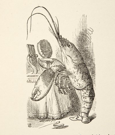 The Voice of the Lobster, fra Alices Adventures in Wonderland af Lewis Carroll (1832 - 98), udgivet 1891 af John Tenniel